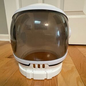 White Astronaut Helmet with Tinted Visor and NASA snap cap.